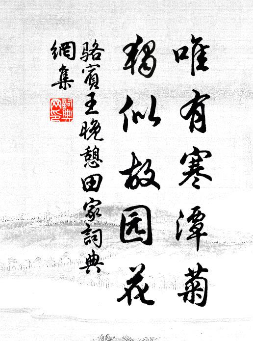 骆宾王唯有寒潭菊，独似故园花书法作品欣赏