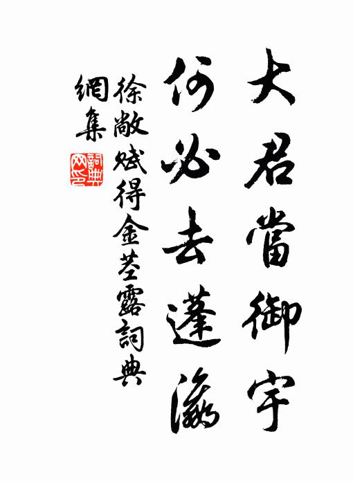 徐敞大君当御宇，何必去蓬瀛书法作品欣赏