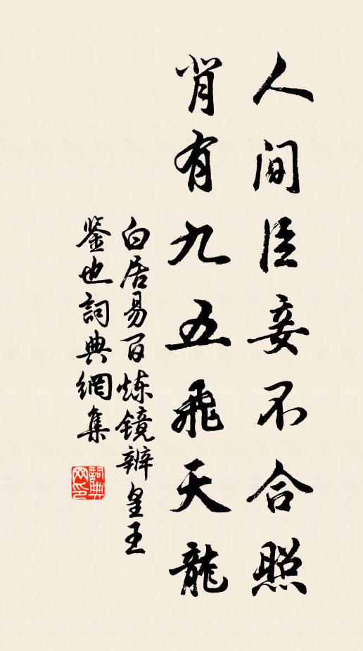 白居易人间臣妾不合照，背有九五飞天龙书法作品欣赏