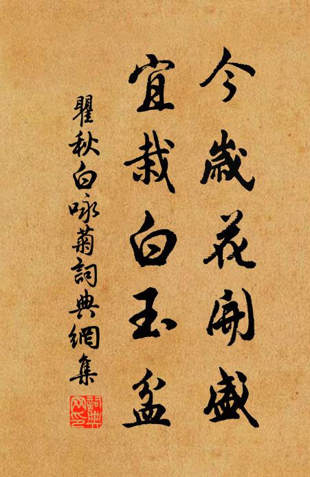 瞿秋白今岁花开盛，宜栽白玉盆书法作品欣赏