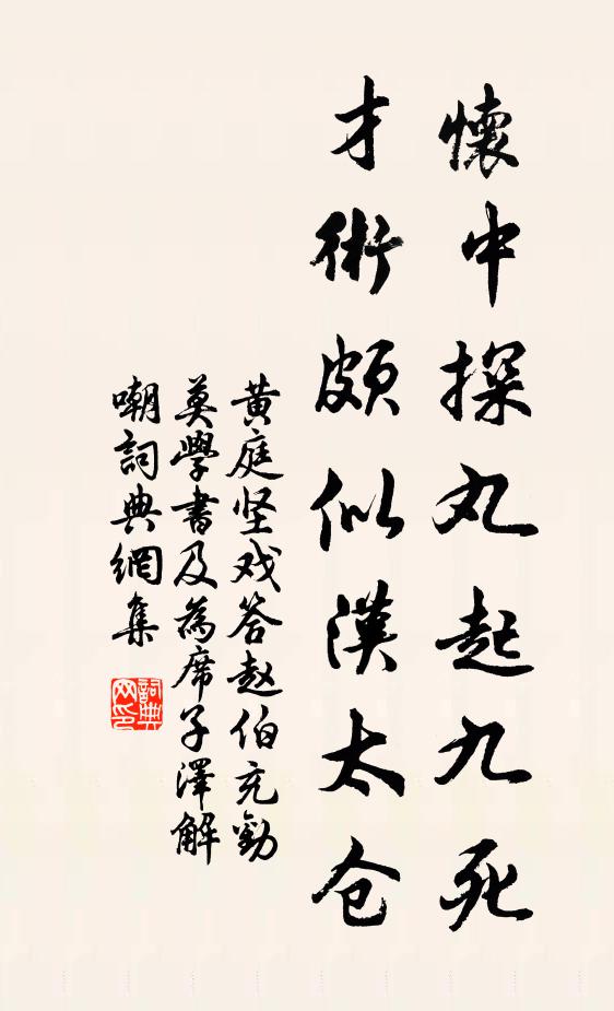 黄庭坚怀中探丸起九死，才术颇似汉太仓书法作品欣赏