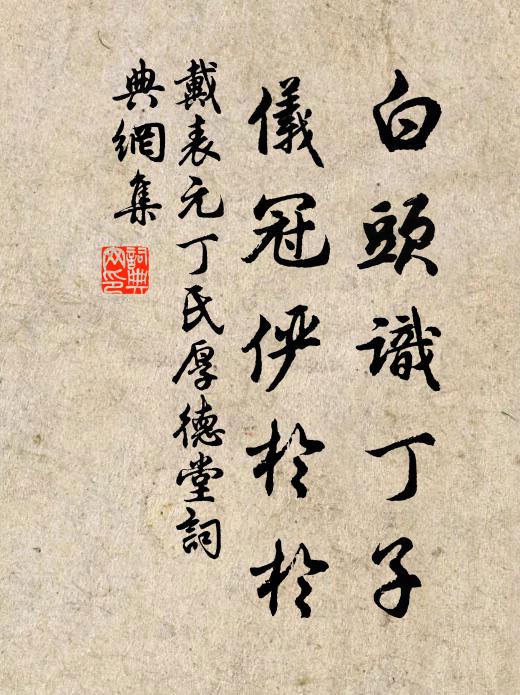 戴表元白头识丁子，仪冠俨于于书法作品欣赏