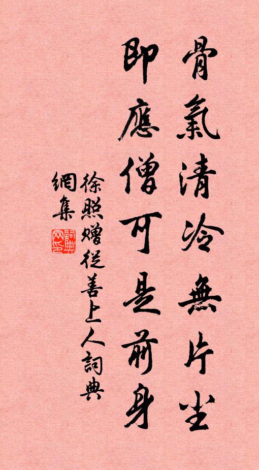 徐照骨气清冷无片尘，即应僧可是前身书法作品欣赏