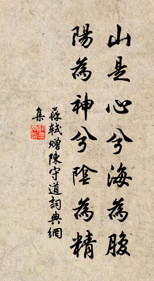 苏轼山是心兮海为腹，阳为神兮阴为精书法作品欣赏