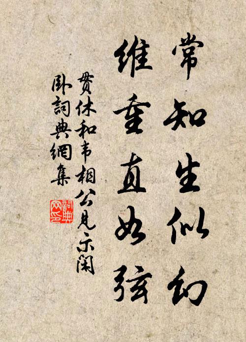 贯休常知生似幻，维重直如弦书法作品欣赏