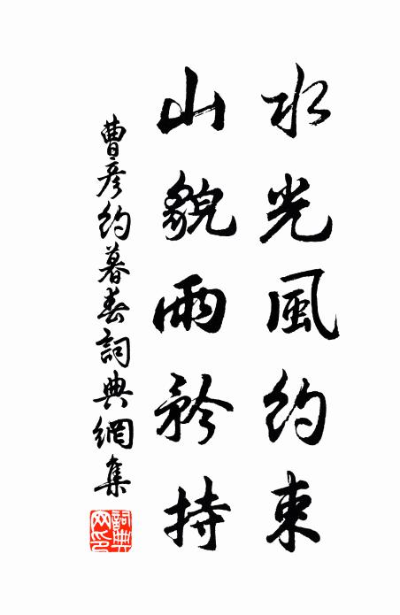 曹彦约水光风约束，山貌雨矜持书法作品欣赏