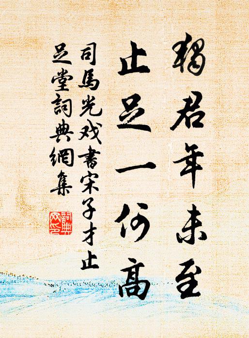 司马光独君年未至，止足一何高书法作品欣赏