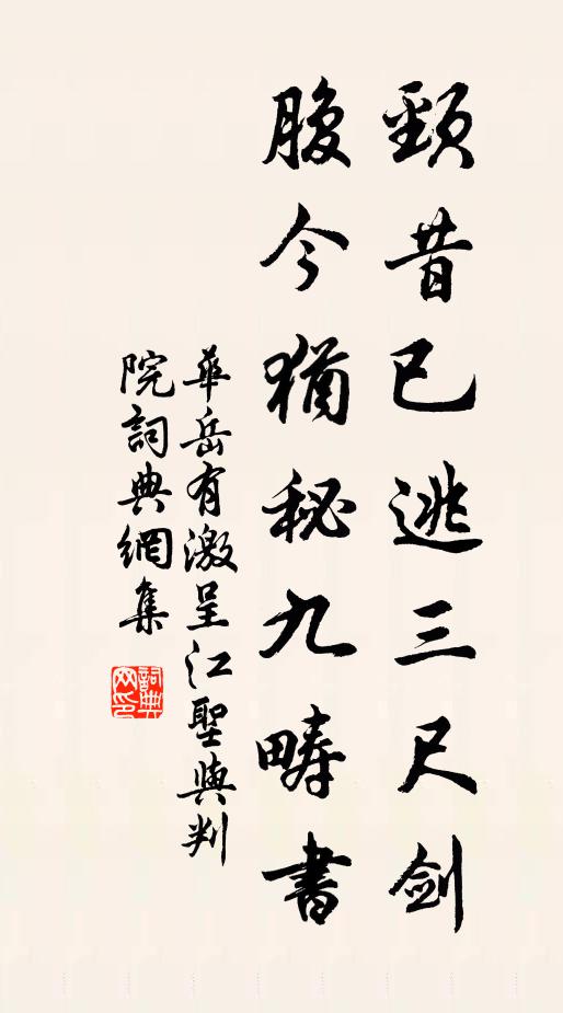 华岳颈昔已逃三尺剑，腹今犹秘九畴书书法作品欣赏