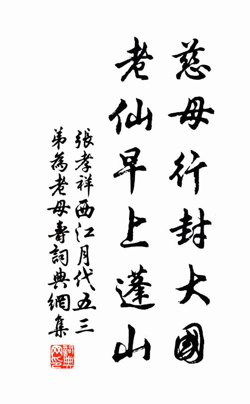 张孝祥慈母行封大国，老仙早上蓬山书法作品欣赏