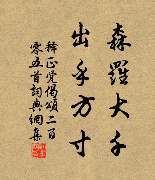 释正觉森罗大千，出乎方寸书法作品欣赏