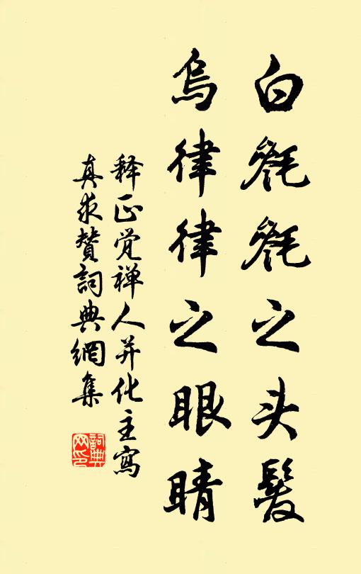 释正觉白毵毵之头发，乌律律之眼睛书法作品欣赏