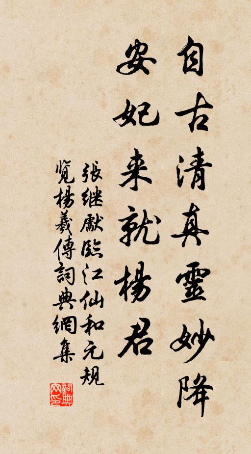 张继先自古清真灵妙降，安妃来就杨君书法作品欣赏