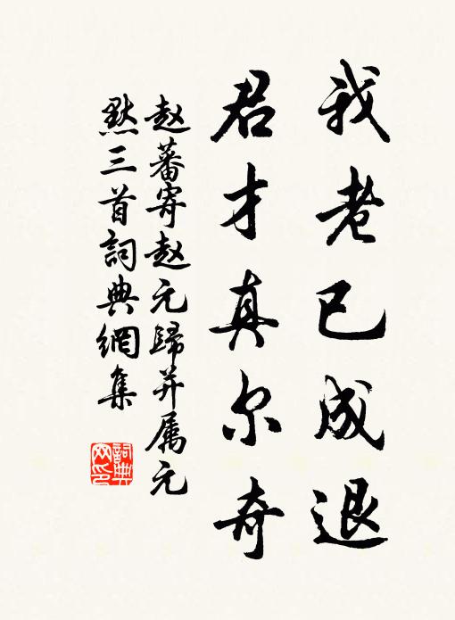 赵蕃我老已成退，君才真尔奇书法作品欣赏
