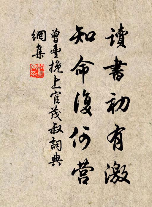 曾丰读书初有激，知命复何营书法作品欣赏