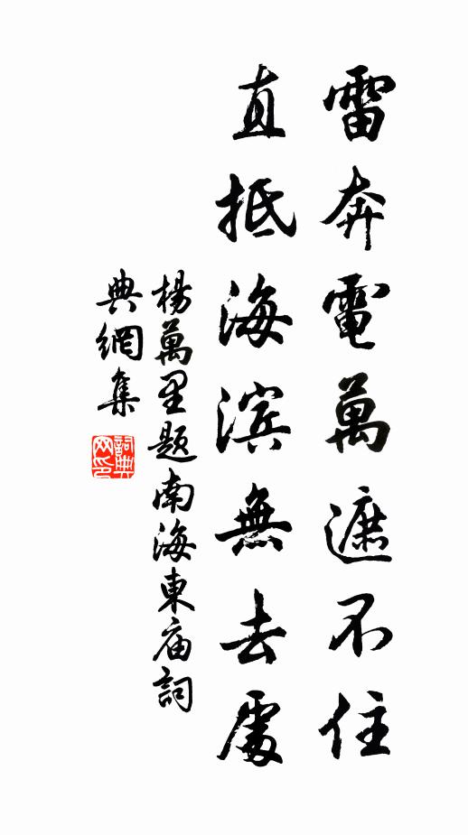 杨万里雷奔电万遮不住，直抵海滨无去处书法作品欣赏