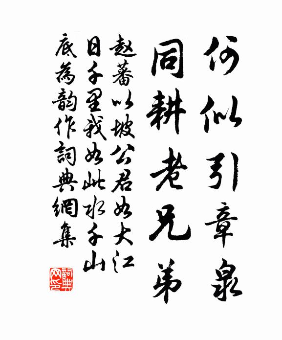 赵蕃何似引章泉，同耕老兄弟书法作品欣赏