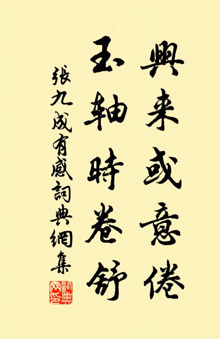 张九成兴来或意倦，玉轴时卷舒书法作品欣赏