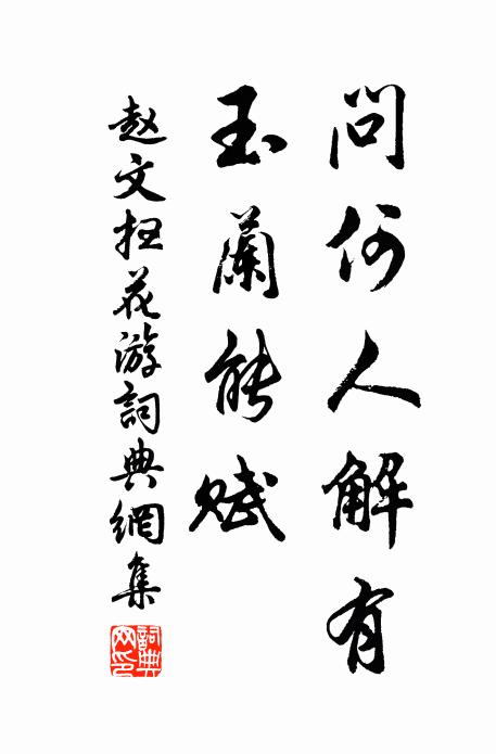赵文问何人解有，玉兰能赋书法作品欣赏