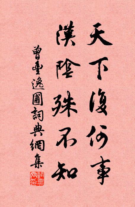 曾丰天下复何事，汉阴殊不知书法作品欣赏