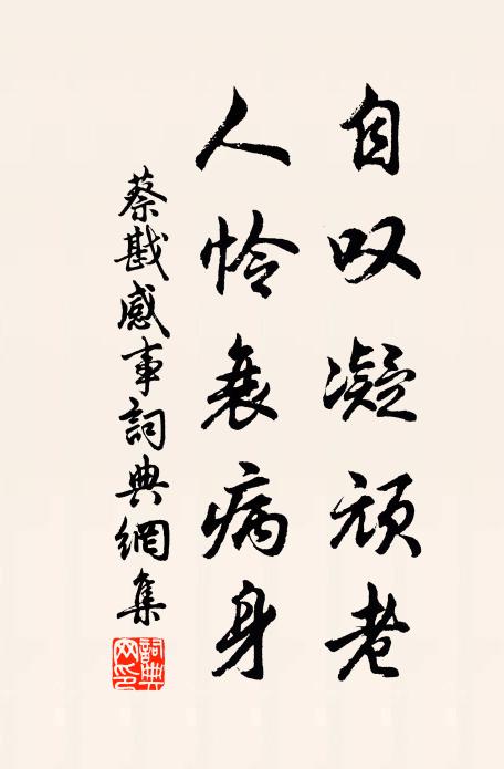 蔡戡自叹凝顽老，人怜衰病身书法作品欣赏