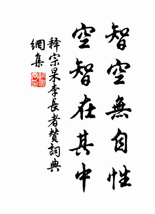 释宗杲智空无自性，空智在其中书法作品欣赏
