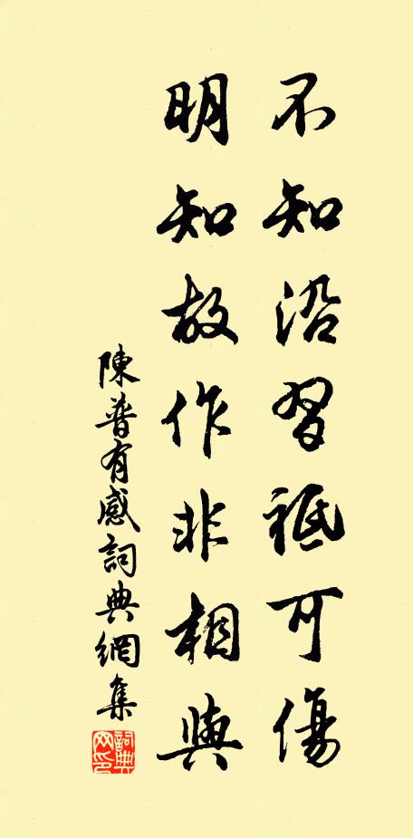陈普不知沿习祗可伤，明知故作非相与书法作品欣赏