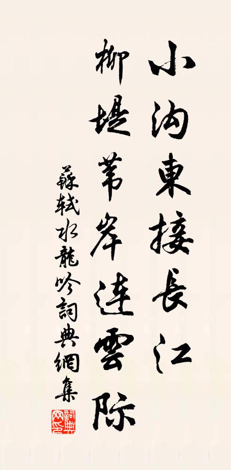 苏轼小沟东接长江，柳堤苇岸连云际书法作品欣赏