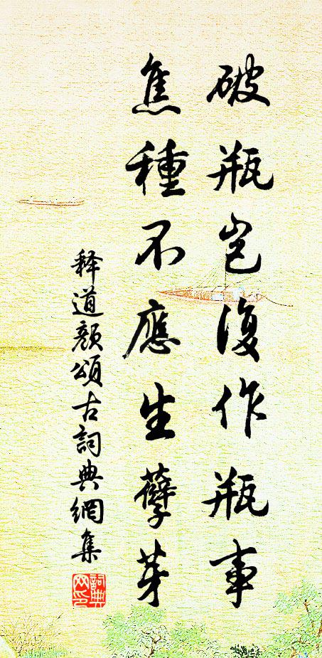 释道颜破瓶岂复作瓶事，焦种不应生孽芽书法作品欣赏