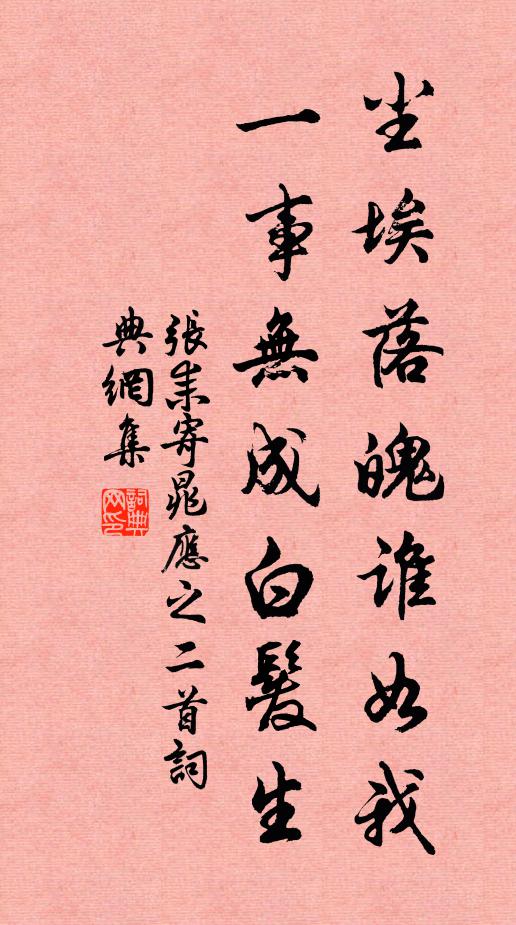 张耒尘埃落魄谁如我，一事无成白发生书法作品欣赏