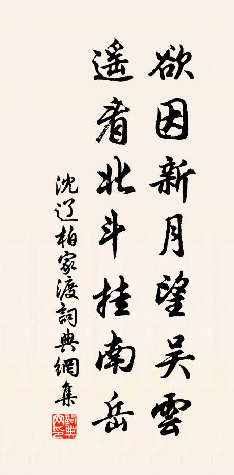 沈辽欲因新月望吴云，遥看北斗挂南岳书法作品欣赏