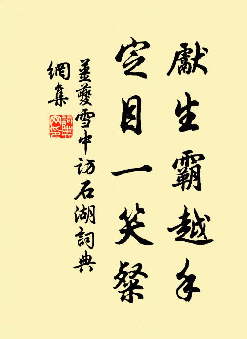 姜夔先生霸越手，定目一笑粲书法作品欣赏