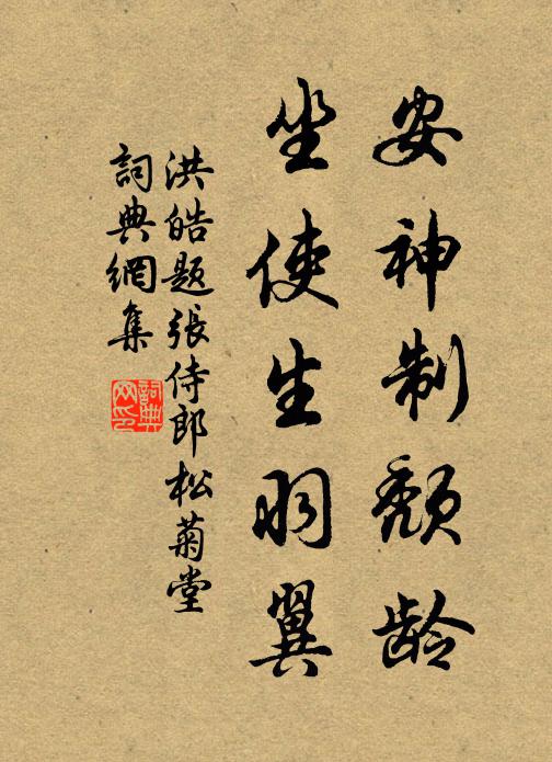 洪皓安神制颓龄，坐使生羽翼书法作品欣赏