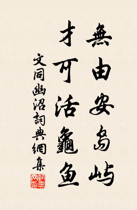 文同无由安岛屿，才可活龟鱼书法作品欣赏