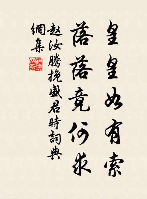 赵汝腾皇皇如有索，落落竟何求书法作品欣赏