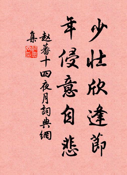 赵蕃少壮欣逢节，年侵意自悲书法作品欣赏