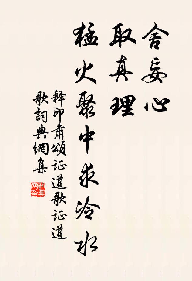 释印肃舍妄心，取真理，猛火聚中求冷水书法作品欣赏