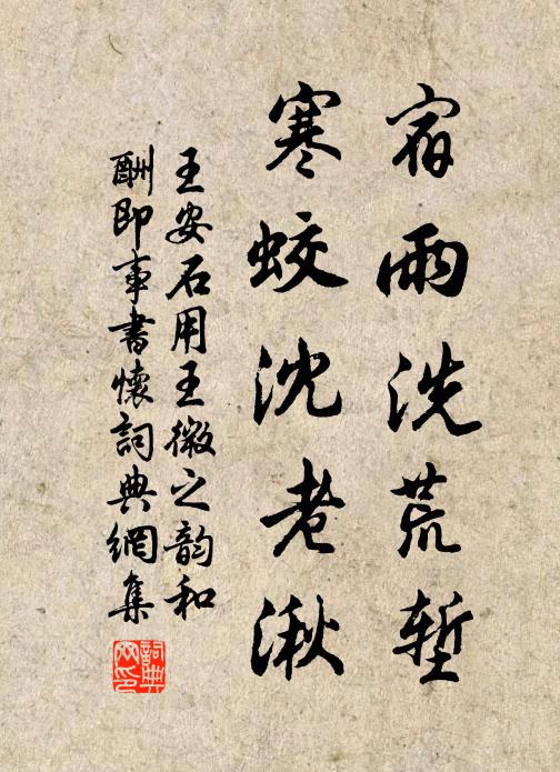 王安石宿雨洗荒堑，寒蛟沈老湫书法作品欣赏