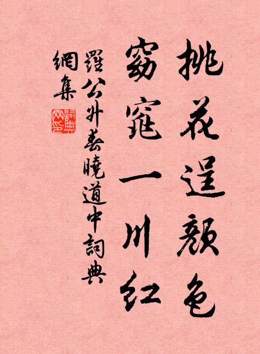 罗公升挑花逞颜色，窈窕一川红书法作品欣赏