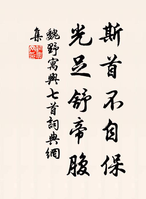 魏野斯首不自保，光足舒帝腹书法作品欣赏