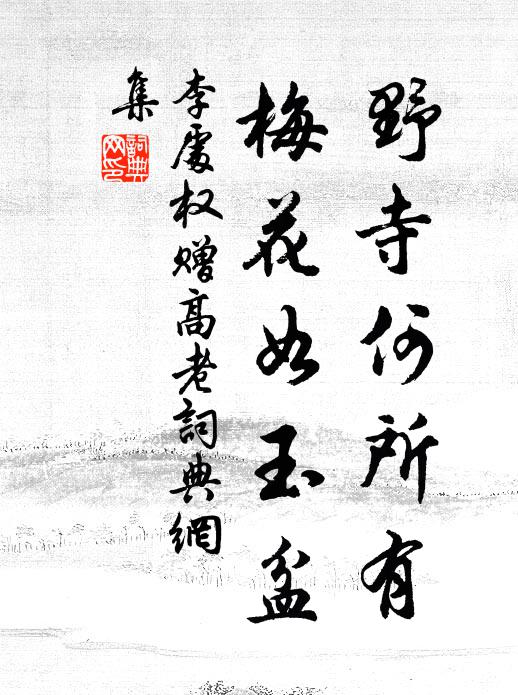 李处权野寺何所有，梅花如玉盆书法作品欣赏