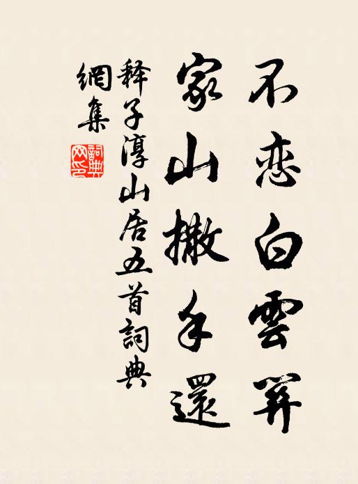 释子淳不恋白云关，家山撒手还书法作品欣赏