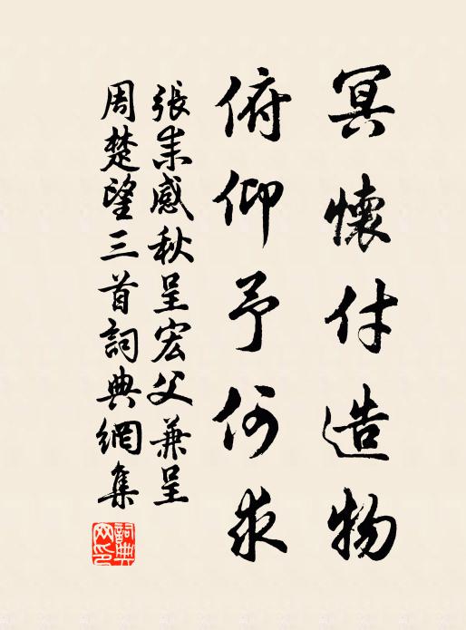 张耒冥怀付造物，俯仰予何求书法作品欣赏