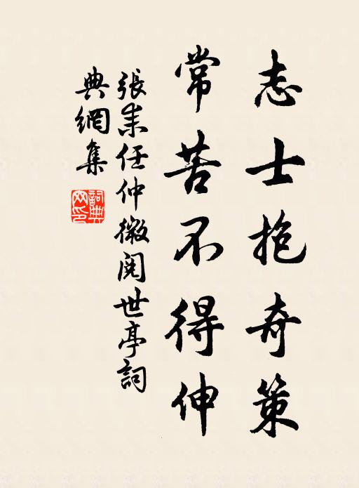 张耒志士抱奇策，常苦不得伸书法作品欣赏