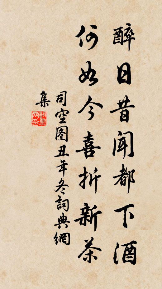 司空图醉日昔闻都下酒，何如今喜折新茶书法作品欣赏