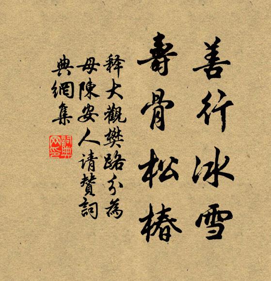 释大观善行冰雪，寿骨松椿书法作品欣赏