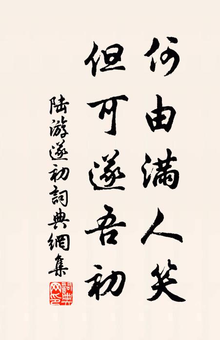 陆游何由满人笑，但可遂吾初书法作品欣赏