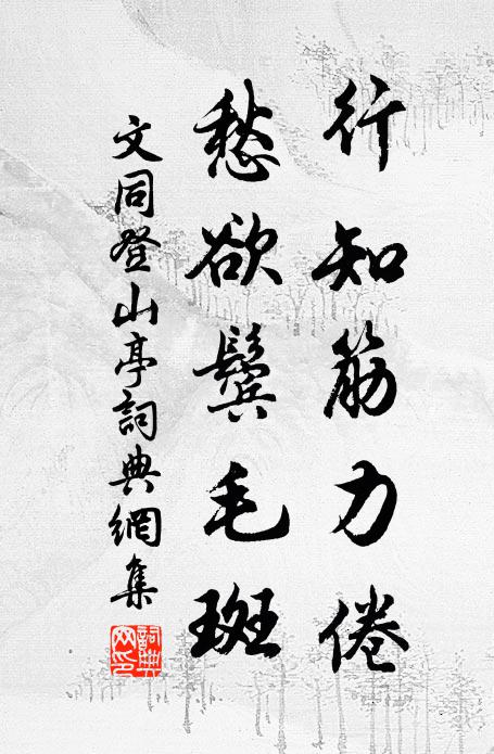 文同行知筋力倦，愁欲鬓毛斑书法作品欣赏