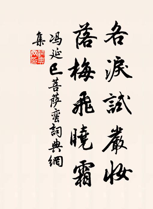 冯延巳各泪试严妆，落梅飞晓霜书法作品欣赏