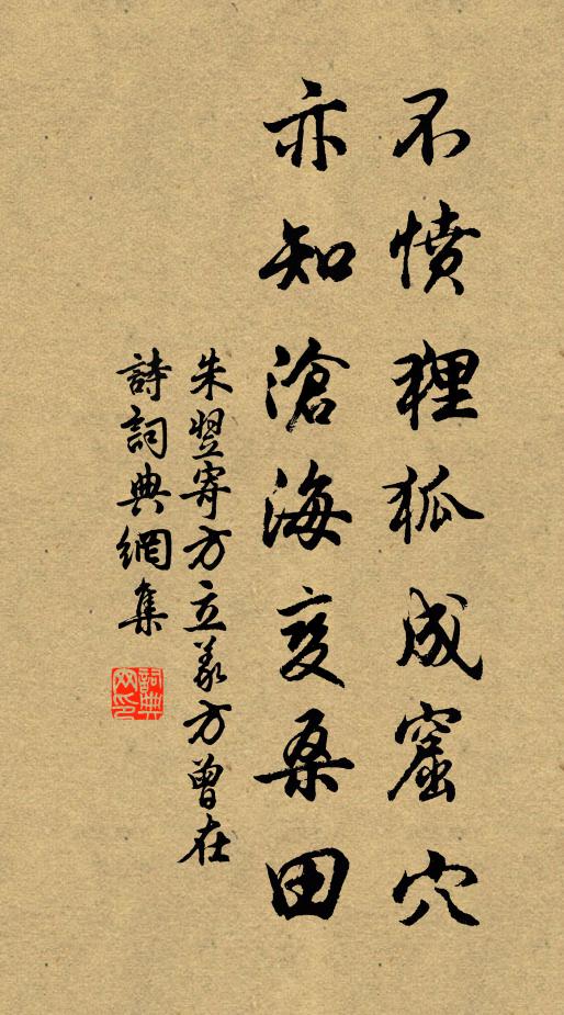朱翌不愤狸狐成窟穴，亦知沧海变桑田书法作品欣赏