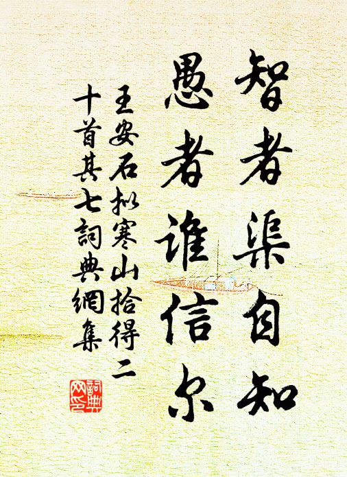 王安石智者渠自知，愚者谁信尔书法作品欣赏